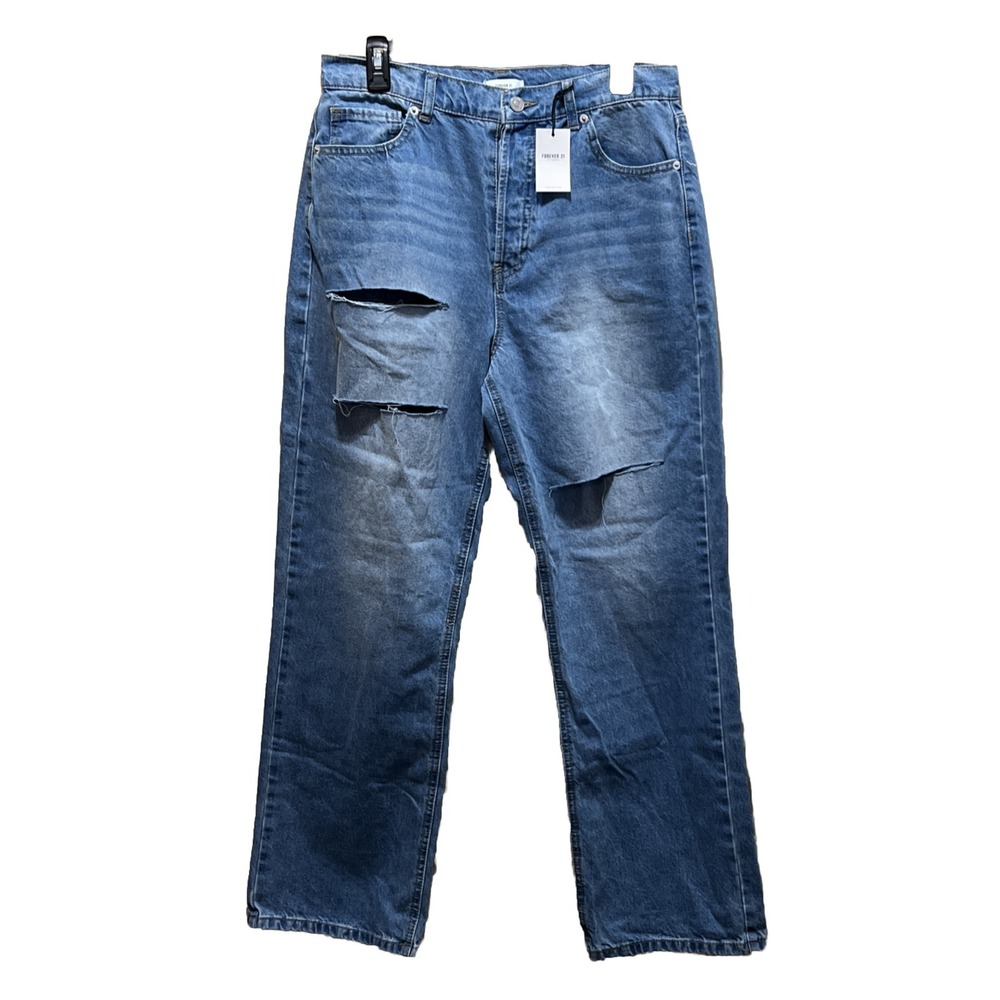 Forever 21 Mom Jeans Womens Size 30  NWT Distressed Button Fly High Rise‎